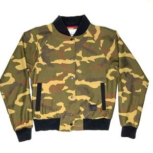 Herschel Supply Co. Camo Varsity Jacket Size Small